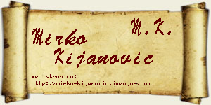 Mirko Kijanović vizit kartica